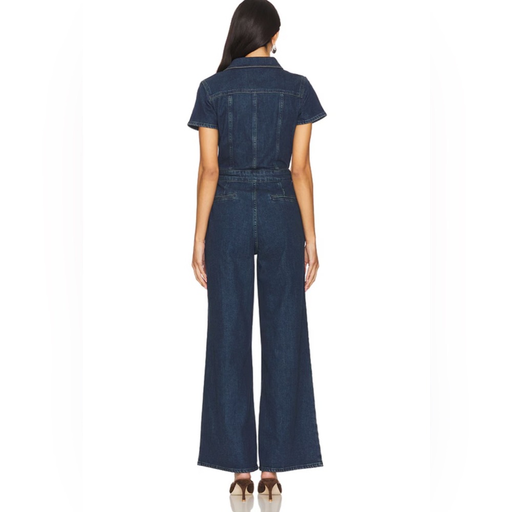 GOOD AMERICAN Fit for Success Pleated Wide Leg Jumpsuit - Picture 4 of 5